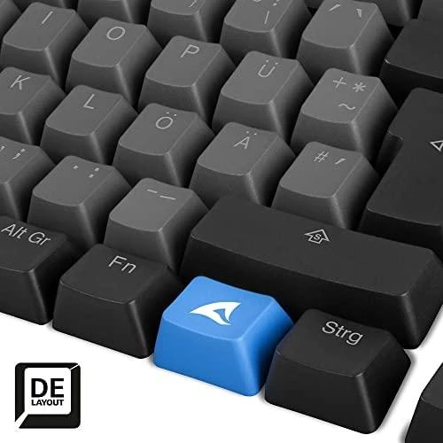 Klaviatūra Keychron Sharkoon SKILLER SAC20, keycap (juoda, 115 vienetų, ISO išdėstymas (DE))