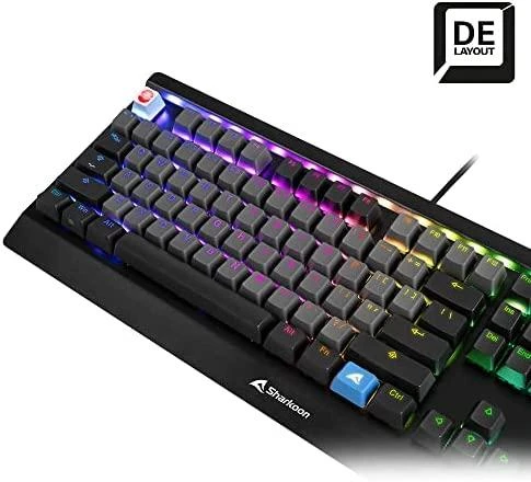 Klaviatūra Keychron Sharkoon SKILLER SAC20, keycap (juoda, 115 vienetų, ISO išdėstymas (DE))