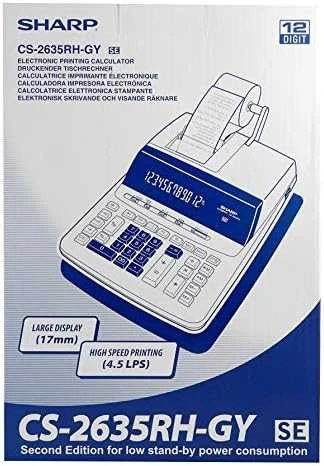 „Sharp SH-CS2635LW“ skaičiuotuvas, baltas, stacionarus su spausdintuvu, 12 skaitmenų