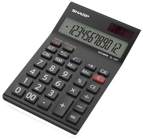 Sharp EL-124T skaičiuotuvas su mokesčių funkcijos mygtukais