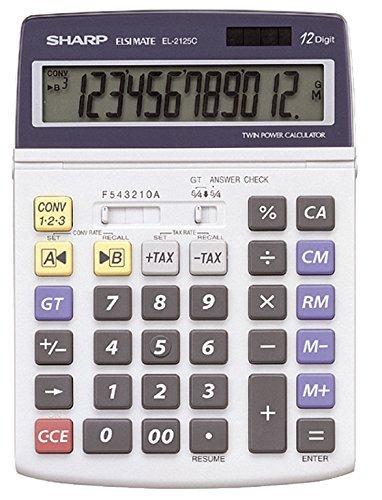 Sharp EL2125C skaičiuotuvas Desktopas Finansų skaičiuotuvas Juoda, Mėlyna, Pilka
