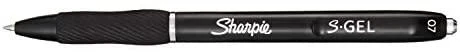 Sharpie S-Gel, Ištraukiamas gelio rašiklis, Juoda, Juoda, Vidutinis, 0,7 mm, Dėžutė