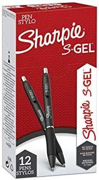 Sharpie S-Gel, ištraukiamas gelinis rašiklis, mėlynas, juodas, vidutinio dydžio, 0,7 mm, dėžutė