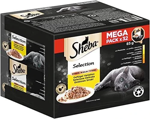 SHEBA tray sauce poultry/vištiena/ kalakutiena - wet cat food - 32x85 g