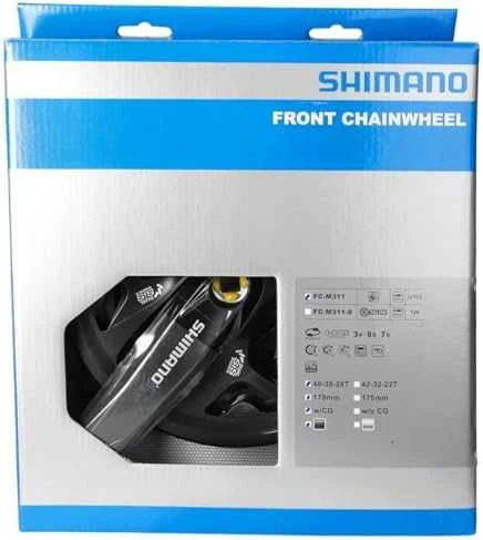 Priekinis žvaigždžių blokas Shimano ALTUS FC-M311-48T 170MM 7/8-speed juodas-48X38X28T