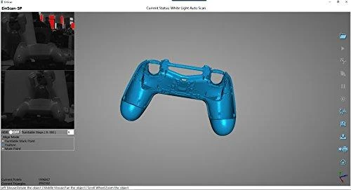 Einscan SP V2 darbo aplinka su 3D atvaizdu