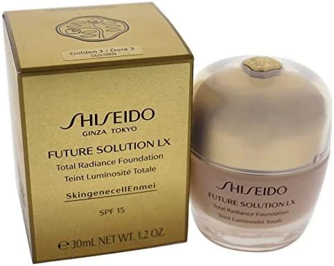 „Shiseido Future Solution LX Radiant Finish Kreminis“ makiažo pagrindas „03 Golden SPF 15“, 30 ml