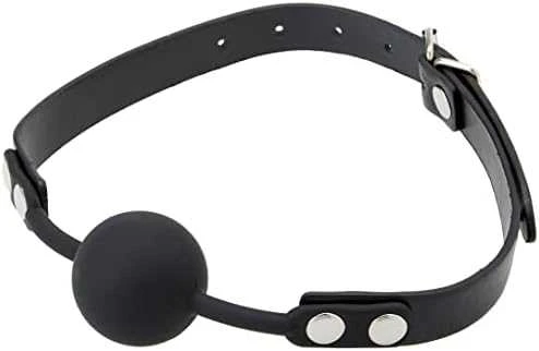 Ouch By Shots Oi! Silicone Ball Gag - su reguliuojamais odiniais dirželiais