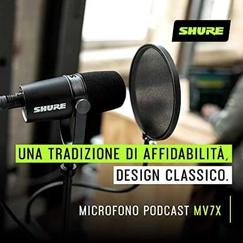 Shure MV7X Juodas studijinis mikrofonas