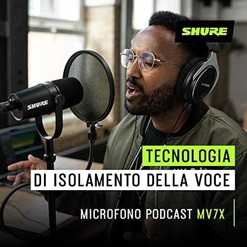 Shure MV7X Juodas studijinis mikrofonas
