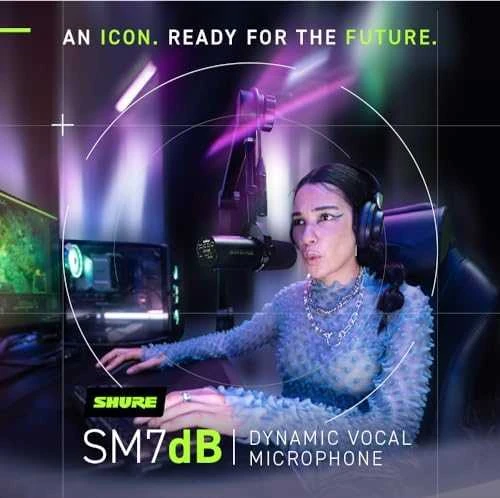 Shure | Dinaminis vokalinis mikrofonas su įmontuotu pirminiu stiprintuvu | SM7DB | Juodas