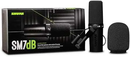 Shure | Dinaminis vokalinis mikrofonas su įmontuotu pirminiu stiprintuvu | SM7DB | Juodas