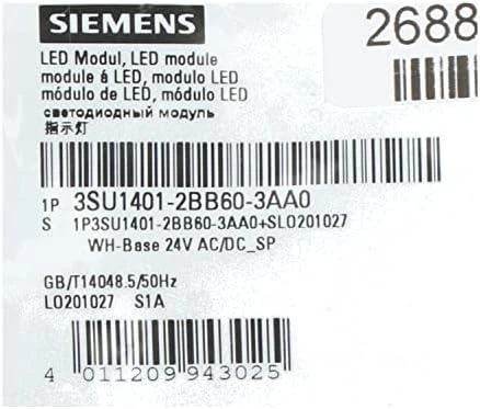 Siemens LED modulio gamyklinės etiketės vaizdas
