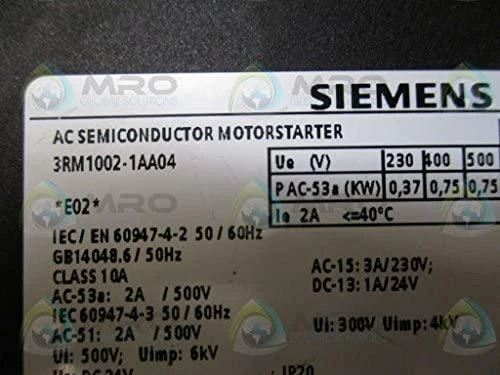 „Siemens“ starterio sistema 0,75 kW 0,4–2 A 24 V DC SIRIUS (3RM1002-1AA04)