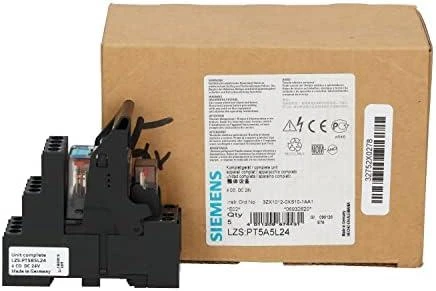 Siemens LZS:PT5A5L24 Pilna relė PT serijos 24V DC kontaktai 4P raudonas LED modulio jungtis. varžtas LZS: PT5A5L24