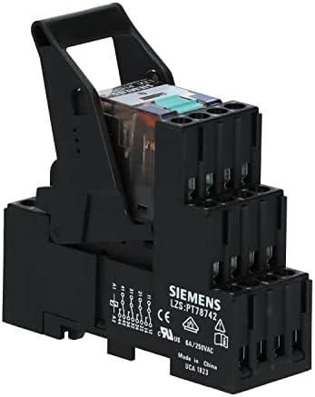 Siemens LZS:PT5A5L24 Pilna relė PT serijos 24V DC kontaktai 4P raudonas LED modulio jungtis. varžtas LZS: PT5A5L24