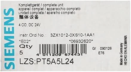 Siemens LZS:PT5A5L24 Pilna relė PT serijos 24V DC kontaktai 4P raudonas LED modulio jungtis. varžtas LZS: PT5A5L24