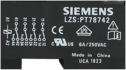 Siemens LZS:PT5A5L24 Pilna relė PT serijos 24V DC kontaktai 4P raudonas LED modulio jungtis. varžtas LZS: PT5A5L24