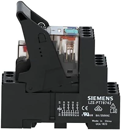 Siemens LZS:PT5A5L24 Pilna relė PT serijos 24V DC kontaktai 4P raudonas LED modulio jungtis. varžtas LZS: PT5A5L24