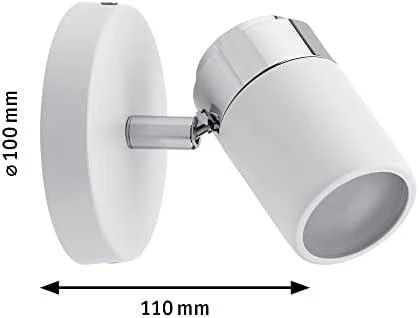 Sieninis šviestuvas Paulmann Sieninis šviestuvas Zyli IP44 max 1x10W GU10 baltas / chromas 230V metalas PL66710