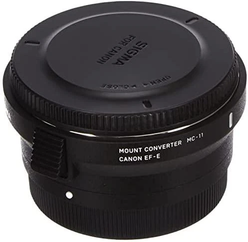 Objektyvas Stanley Sigma | Sumontuokite keitiklį MC-11 | Sony E-mount, skirtas Canon tvirtinimo objektyvams