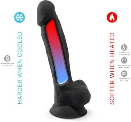 Silexd didelis juodas veninis dildo su siurbtuku 17,7 cm