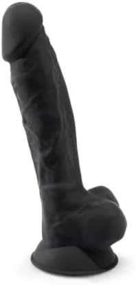 Silexd didelis juodas veninis dildo su siurbtuku 17,7 cm