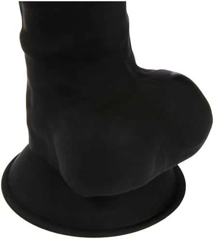 Silexd didelis juodas veninis dildo su siurbtuku 17,7 cm