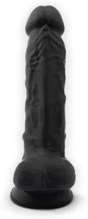 Silexd didelis juodas veninis dildo su siurbtuku 17,7 cm