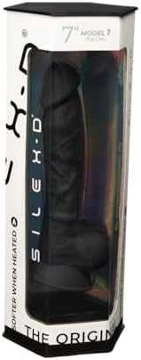 Silexd didelis juodas veninis dildo su siurbtuku 17,7 cm