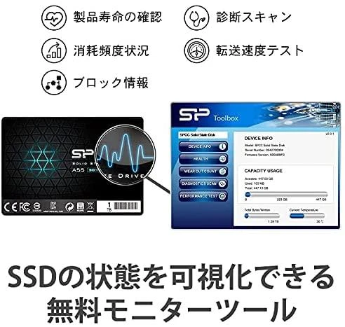 Silicon Power A55 1000 GB, SSD sąsaja SATA, Rašymo greitis 530 MB/s, Skaitymo greitis 560 MB/s