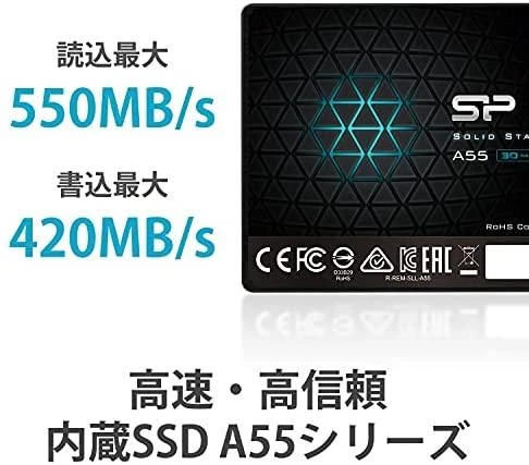 Silicon Power | A55 | 128 GB | SSD form factor 2.5" | Solid-state drive sąsaja SATA | Skaitymo greitis 550 MB/s | Rašymo greitis 420 MB/s