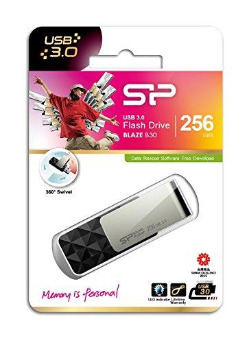 USB Atmintinė - Silicon Power Blaze B30 256 GB 3.2 Gen 1, Juoda, Sidabras