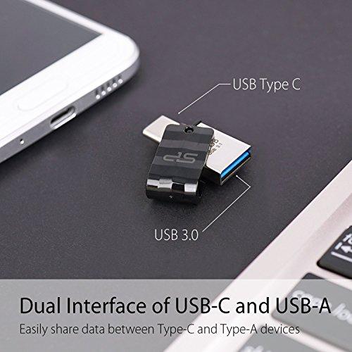 Silicon Power USB 3.2 Flash Drive Mobile C31 16 GB, USB Type-C/USB 3.2 Gen 1, Juodas