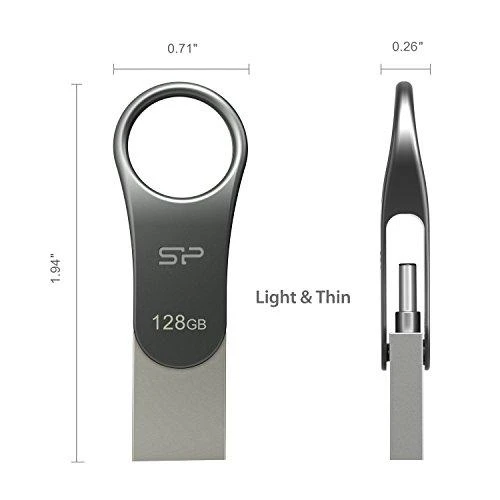 Atmintukas Silicon Power Mobile C80 64GB USB 3.0 Type-C Sidabrinis