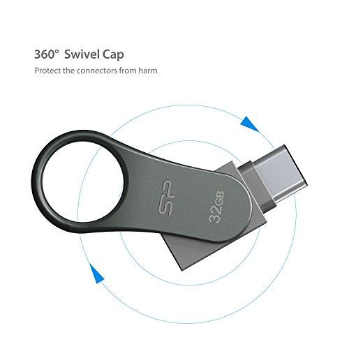 Silicon Power Mobile C80 USB atmintukas 32 GB USB Type-A / USB Type-C 3.2 Gen 1 (3.1 Gen 1) Titanas