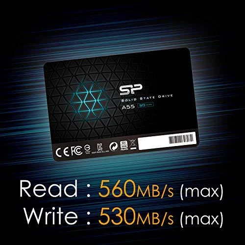 Silicon Power A55 1000 GB, SSD sąsaja SATA, Rašymo greitis 530 MB/s, Skaitymo greitis 560 MB/s