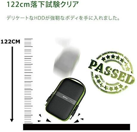 Kietasis diskas Silicon Power Armor A60 1TB 2.5 ", USB 3.1, Juodas/Žalias