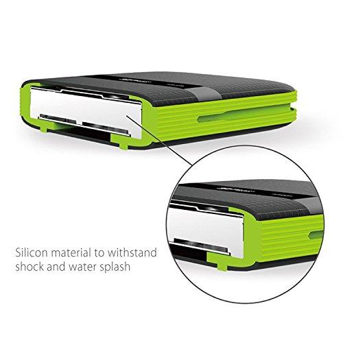 Kietasis diskas Dysk zewnętrzny HDD Silicon Power Armor A60 1TB Juodai-žalia (SP010TBPHDA60S3K)