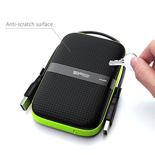Kietasis diskas Dysk zewnętrzny HDD Silicon Power Armor A60 1TB Juodai-žalia (SP010TBPHDA60S3K)