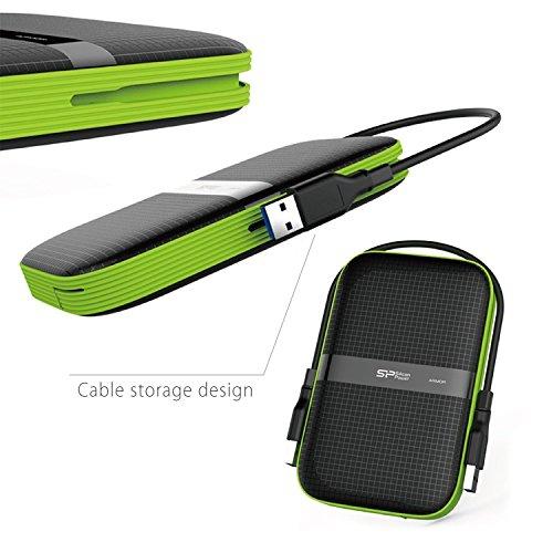 Kietasis diskas Dysk zewnętrzny HDD Silicon Power Armor A60 1TB Juodai-žalia (SP010TBPHDA60S3K)