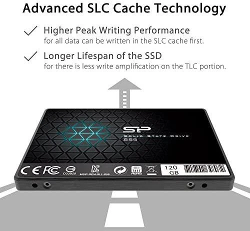 Silicon Power | Slim S55 | 120 GB | Solid-state drive sąsaja SATA | Skaitymo greitis 550 MB/s | Rašymo greitis 420 MB/s