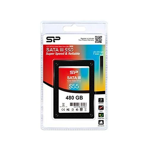 Silicon Power Slim S55 480 GB, SSD form factor 2.5", SSD sąsaja SATA, Rašymo greitis 440 MB/s, Skaitymo greitis 550 MB/s