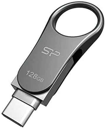„Silicon Power Mobile C80“ USB atmintinė 128 GB A tipo USB / C tipo USB 3.0 (3.1 Gen 1) Titanium
