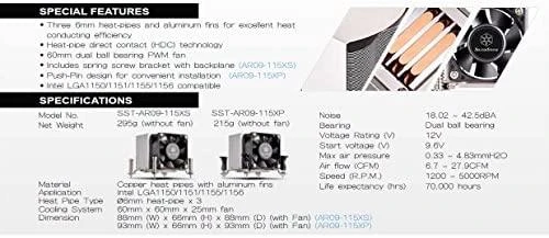 „SilverStone SST–AR09–115XP“ procesoriaus aušintuvas – 60 mm