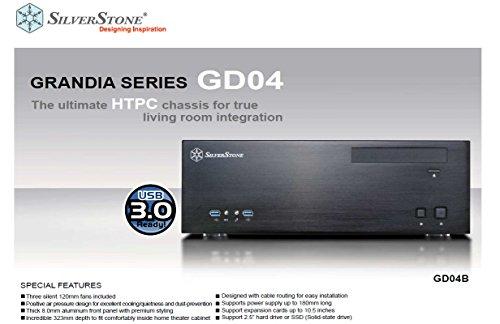 PC korpusas Silverstone SST-GD04B USB 3.0 Grandia HTPC Micro ATX, Juodas