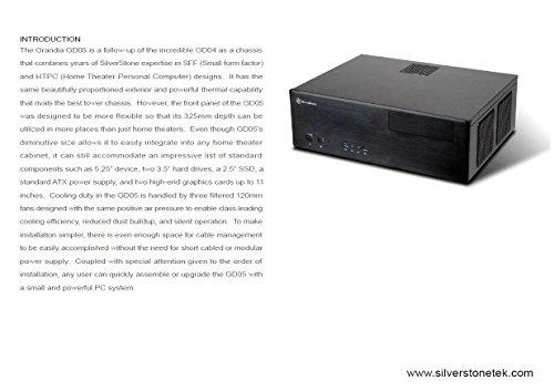 SilverStone Grandia 05 Kompiuterio važiuoklė USB 3.0 x 2, Mic x1, Spk x1, Juodas, Micro ATX, Maitinimo blokas Komplekte Ne