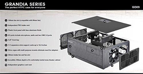 PC korpusas Silverstone SST-GD09B Grandia HTPC ATX, Juodas