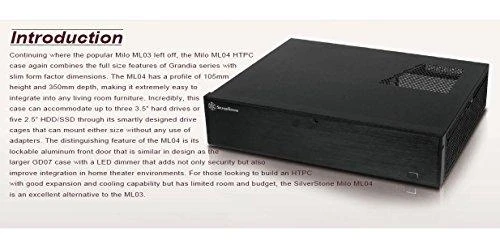 SilverStone Milo 04 Kompiuterio važiuoklė USB 3.0 x 2, Mic x1, Spk x1, Juodas, Micro ATX, Maitinimo šaltinis Komplekte Ne