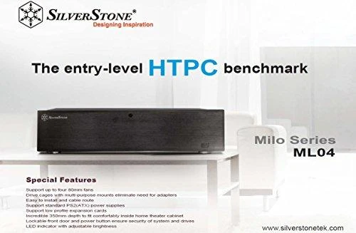 SilverStone Milo 04 Kompiuterio važiuoklė USB 3.0 x 2, Mic x1, Spk x1, Juodas, Micro ATX, Maitinimo šaltinis Komplekte Ne